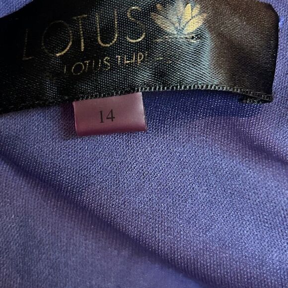 LOTUS Pockets Stretchy Self Sash Purple Office Casual Party Dress size 18W - Picture 12 of 16